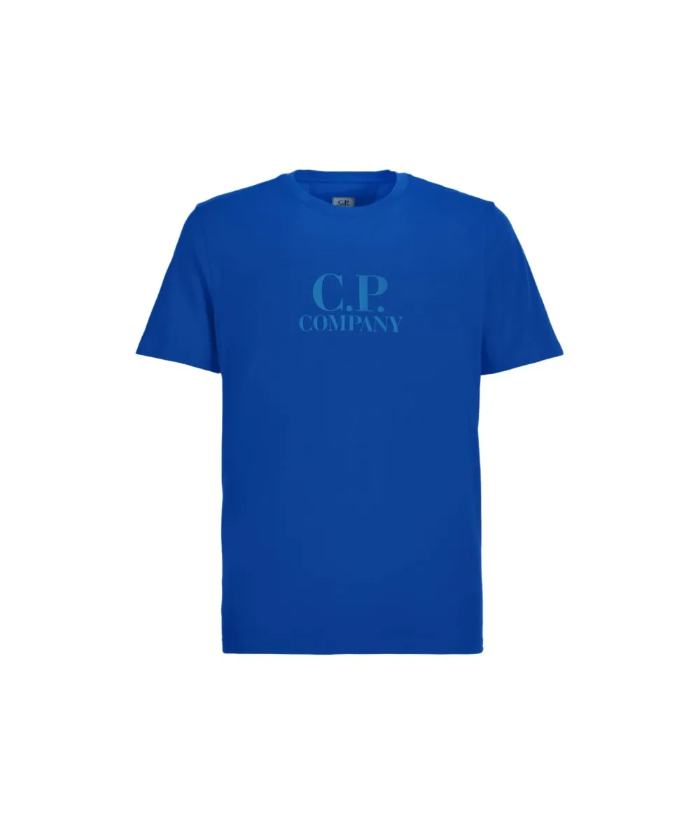 C.P. COMPANY--T-shirt in jersey con logo tono su tono