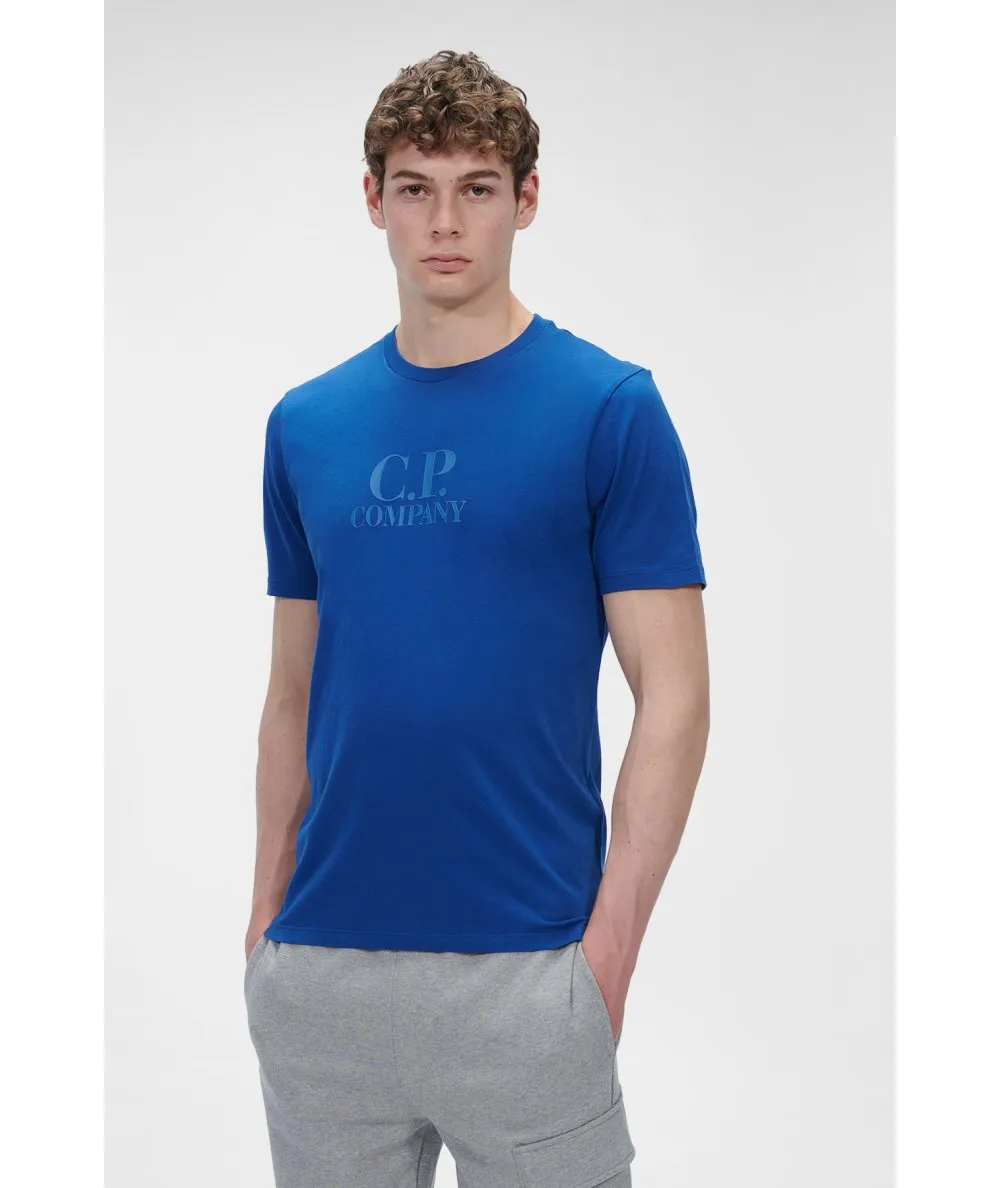 C.P. COMPANY--T-shirt in jersey con logo tono su tono