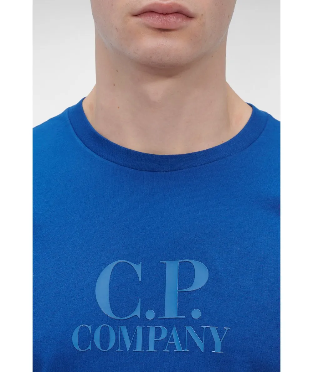 C.P. COMPANY--T-shirt in jersey con logo tono su tono