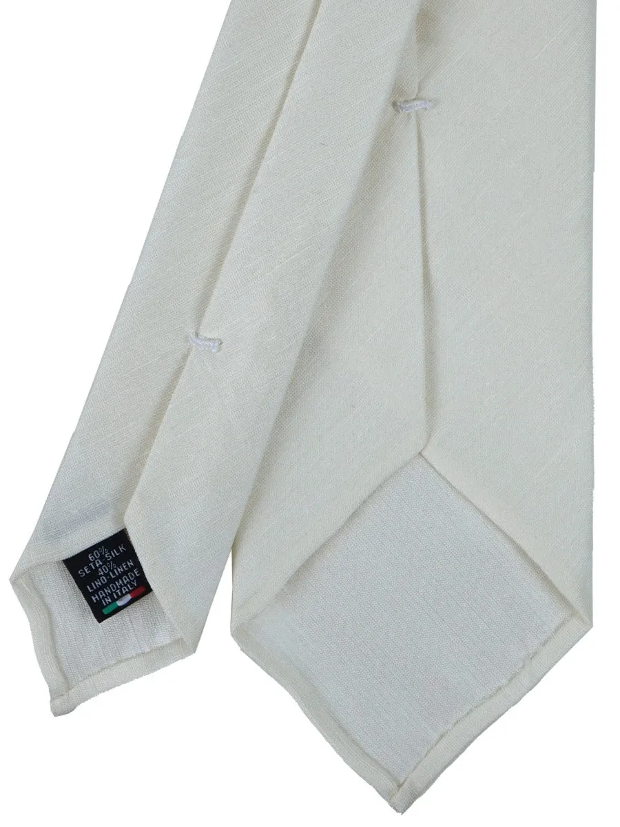 Cravatta sartoriale sfoderata CLARA in lino/seta Avorio 