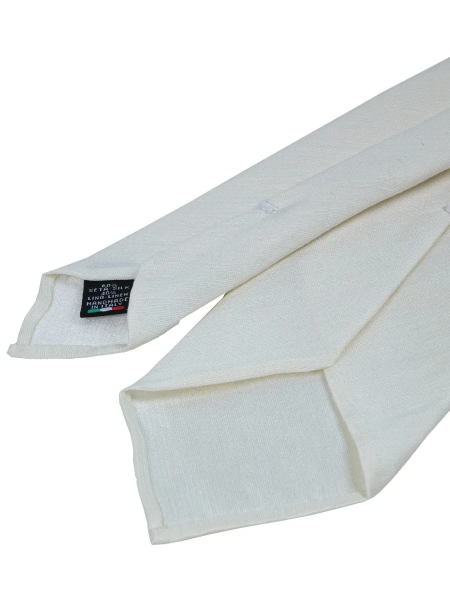 Cravatta sartoriale sfoderata CLARA in lino/seta Avorio 