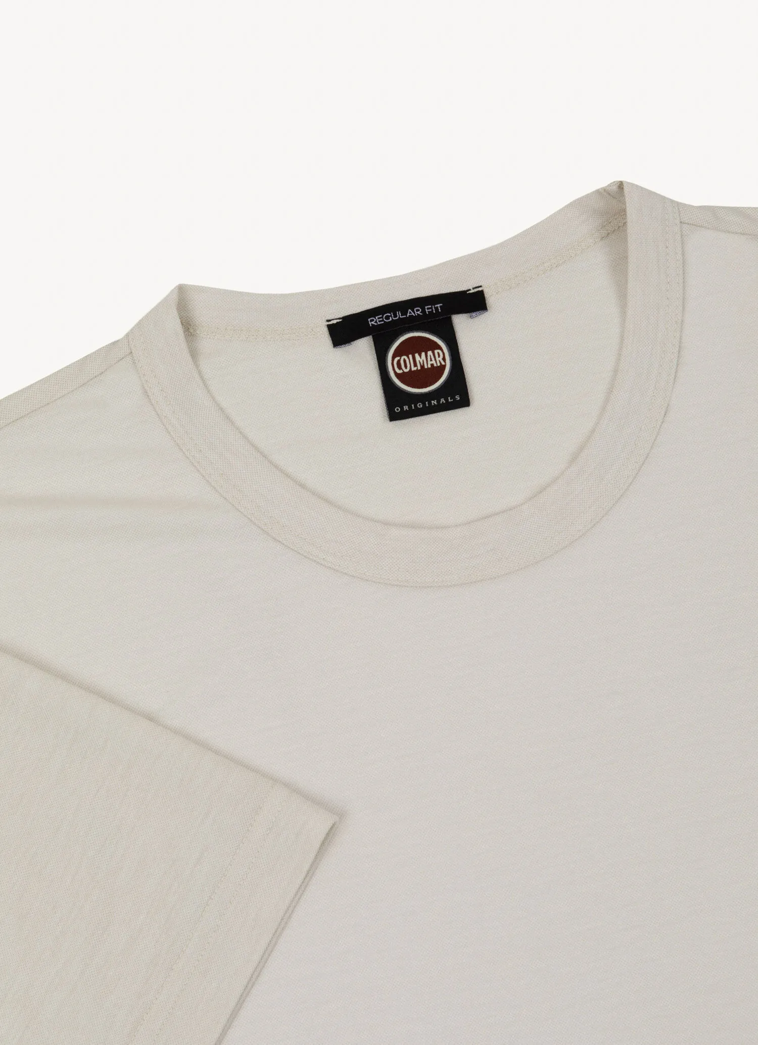 Crewneck T-shirt in cool Oxford cloth