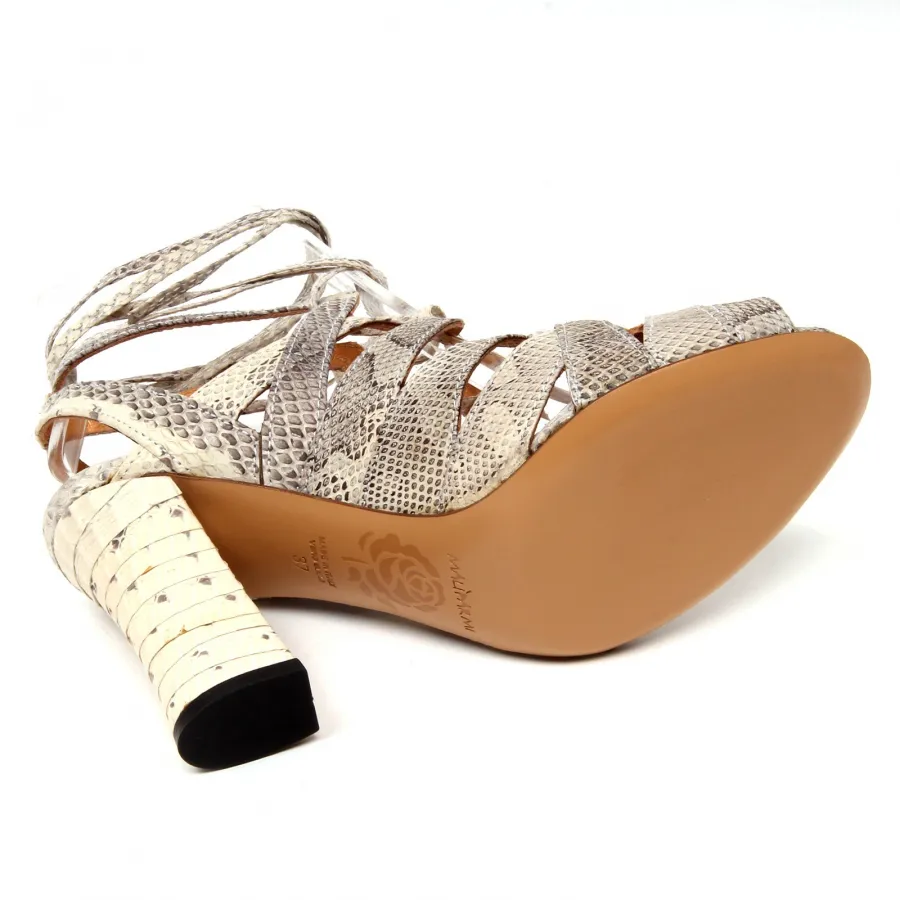 D0752 sandalo donna MALIPARMI VOLUTE IN WHIPS scarpe beige shoe woman