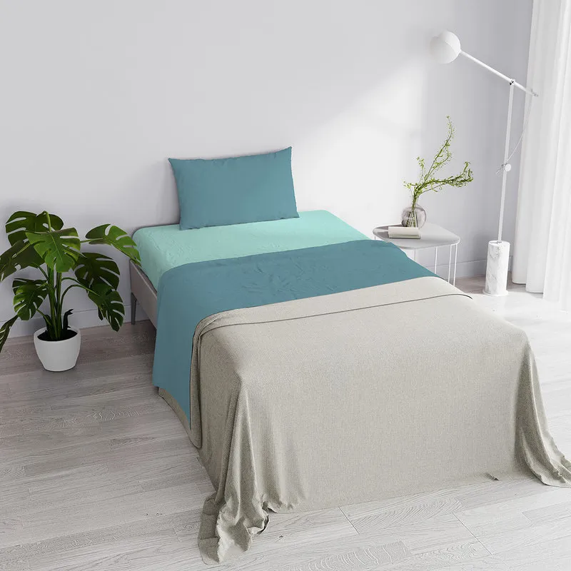 DATEX Completo letto linea Natural Color, ottanio/verde acqua