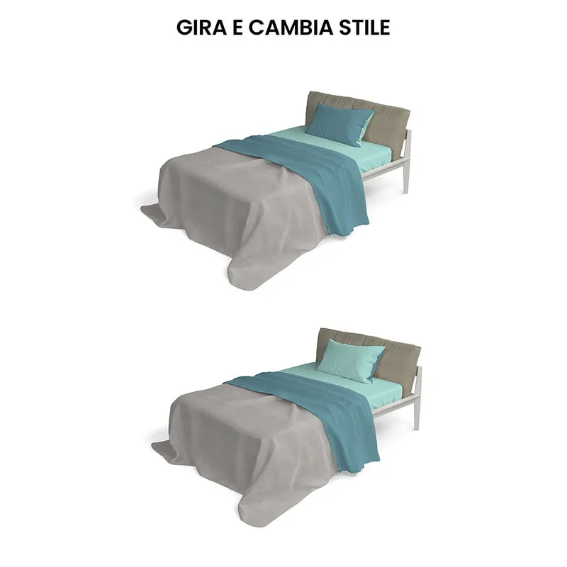 DATEX Completo letto linea Natural Color, ottanio/verde acqua