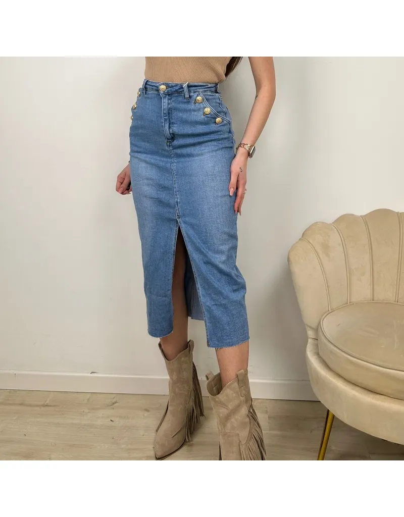 DENIM SKIRT BOTTONS