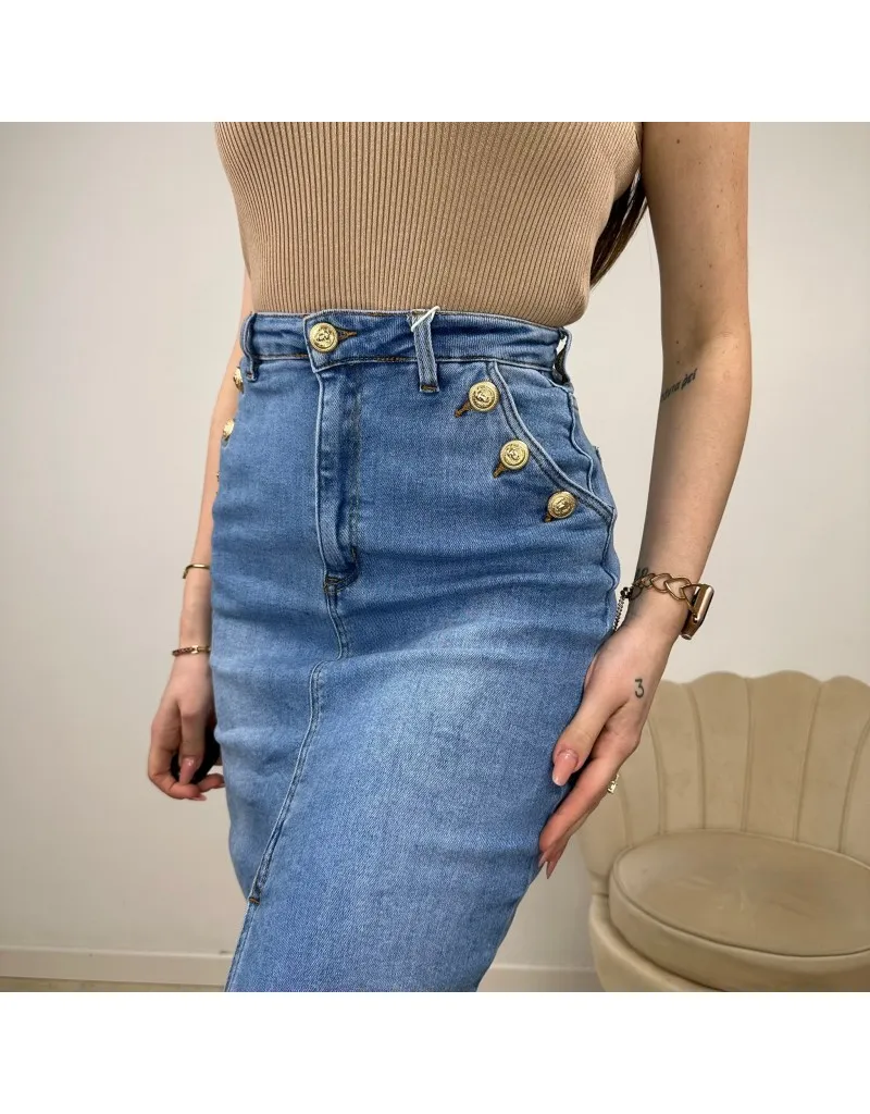 DENIM SKIRT BOTTONS