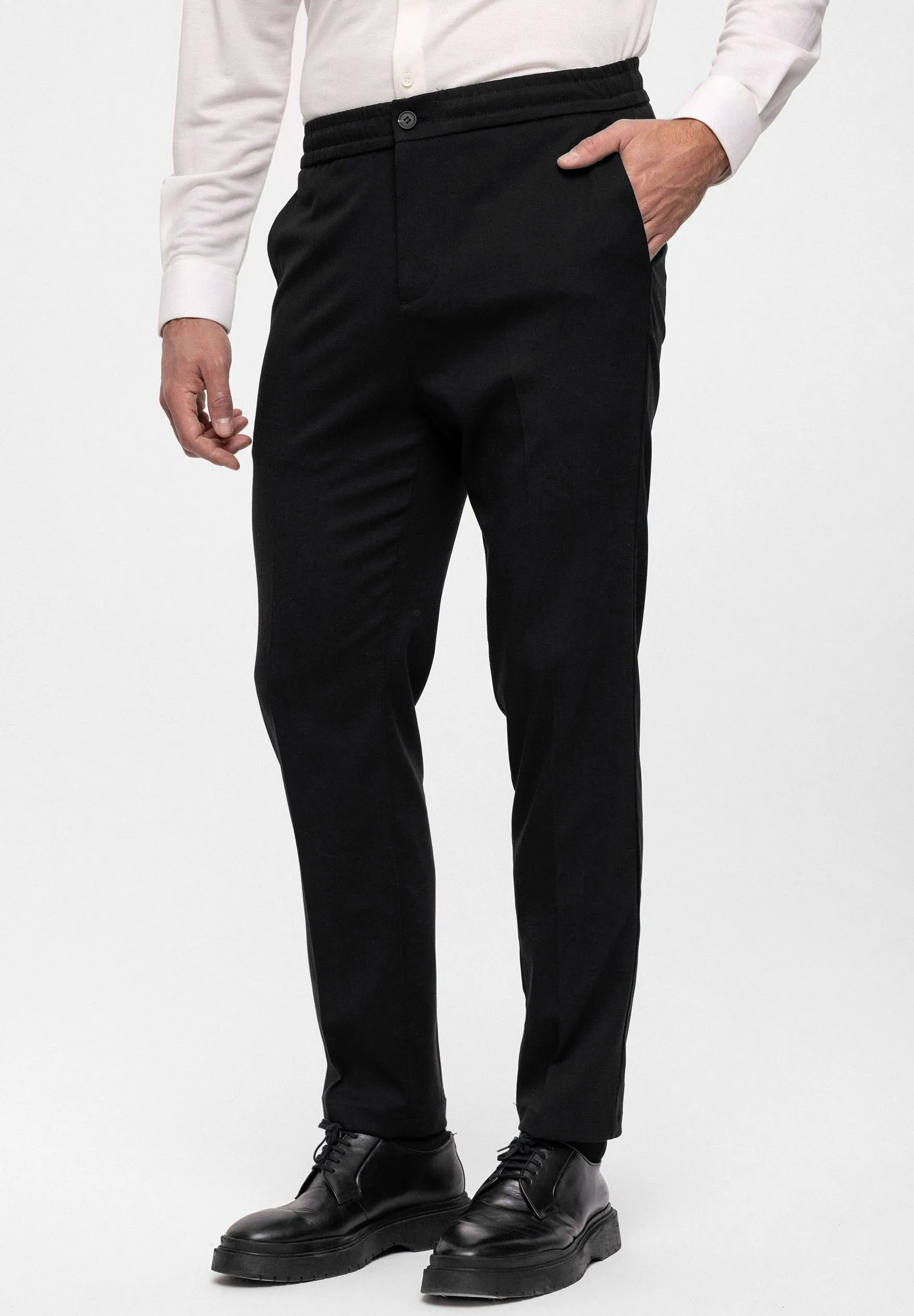 ELASTIC WAIST  BELT DETAILED - Pantaloni