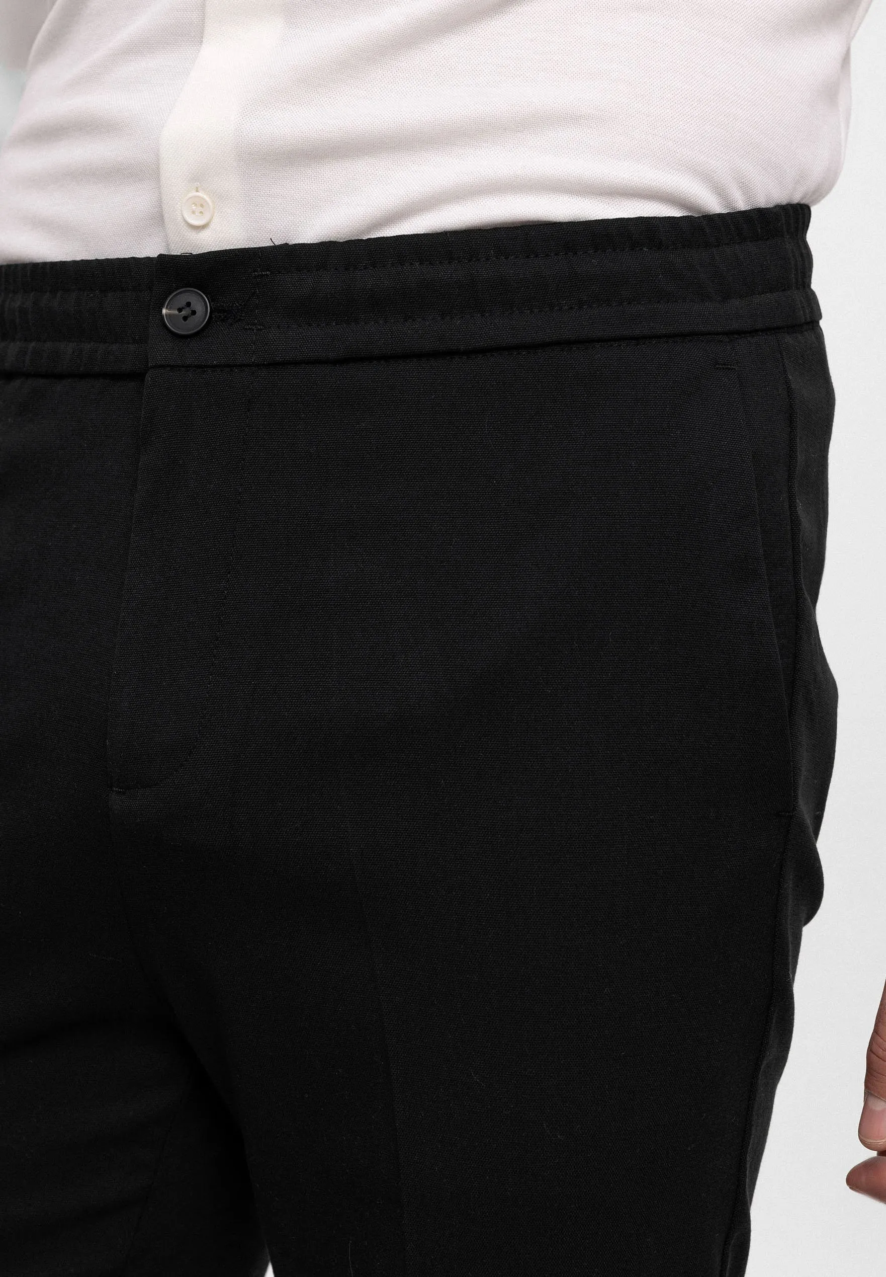 ELASTIC WAIST  BELT DETAILED - Pantaloni
