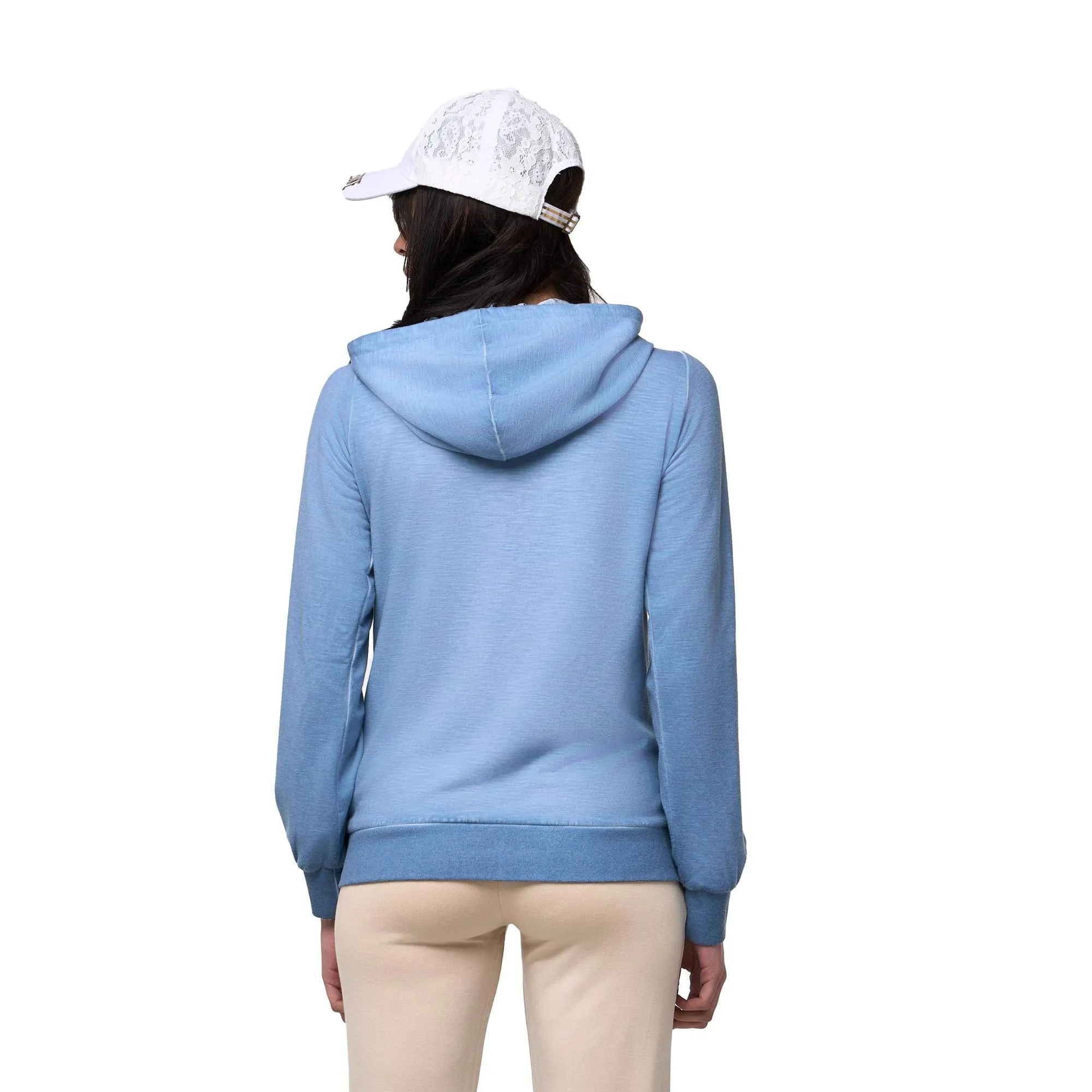 Felpa da donna con cappuccio e zip non felpata Leone Lace
