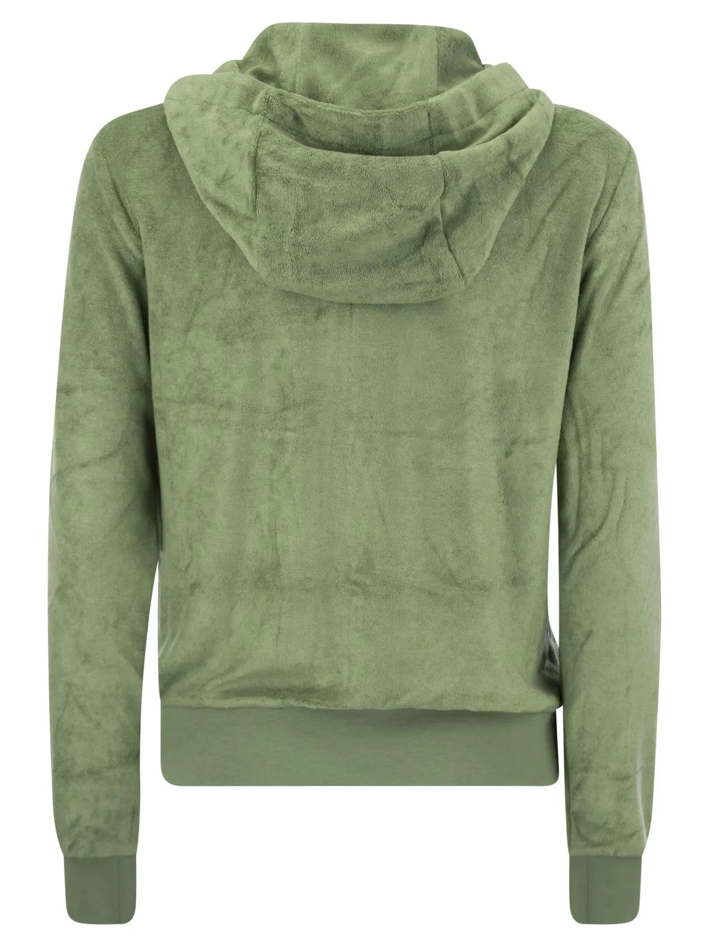Felpa full zip con cappuccio in ciniglia