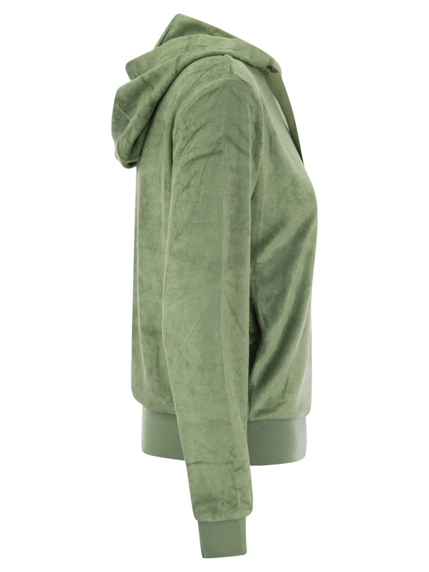 Felpa full zip con cappuccio in ciniglia