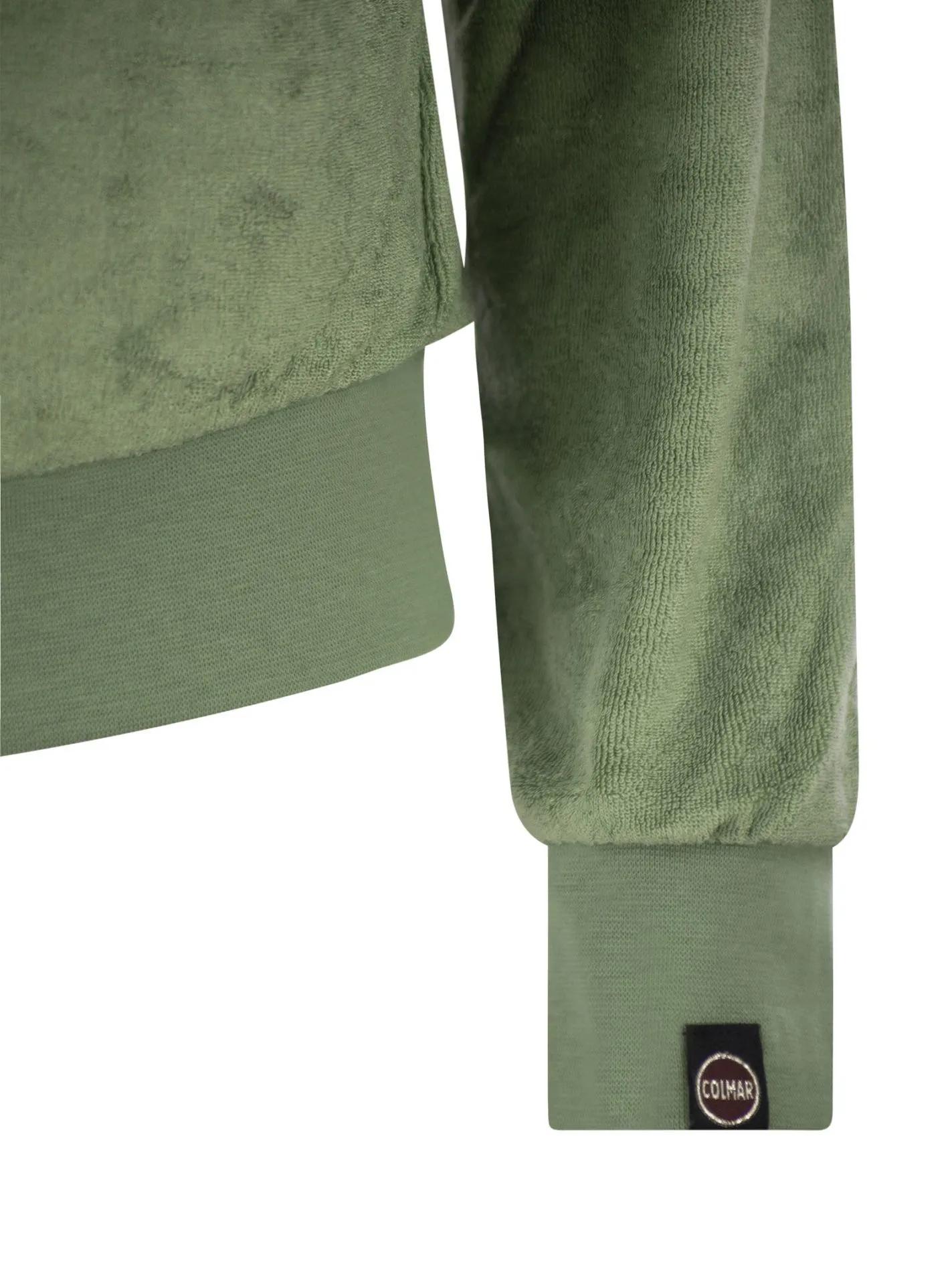 Felpa full zip con cappuccio in ciniglia