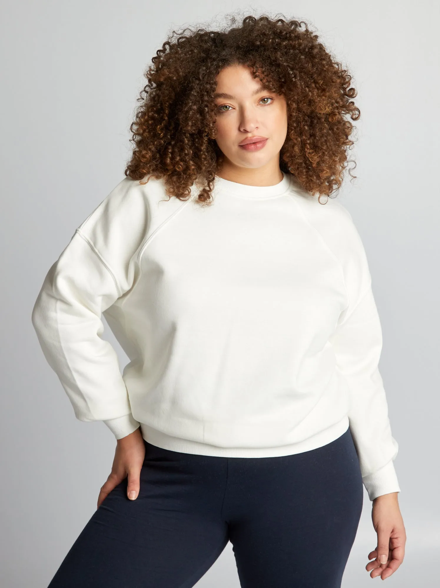 Felpa oversize in tessuto felpato - BIANCO