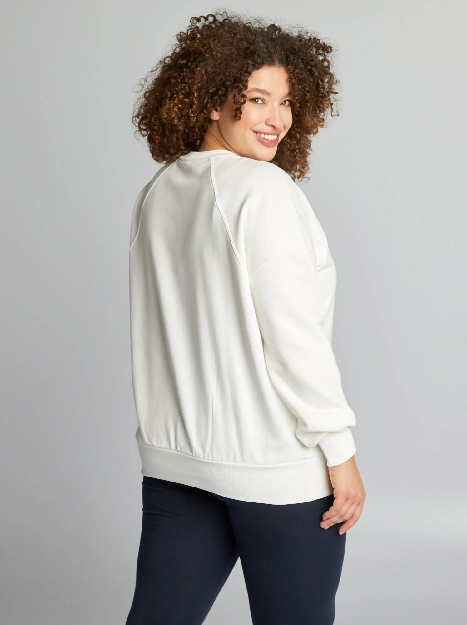 Felpa oversize in tessuto felpato - BIANCO
