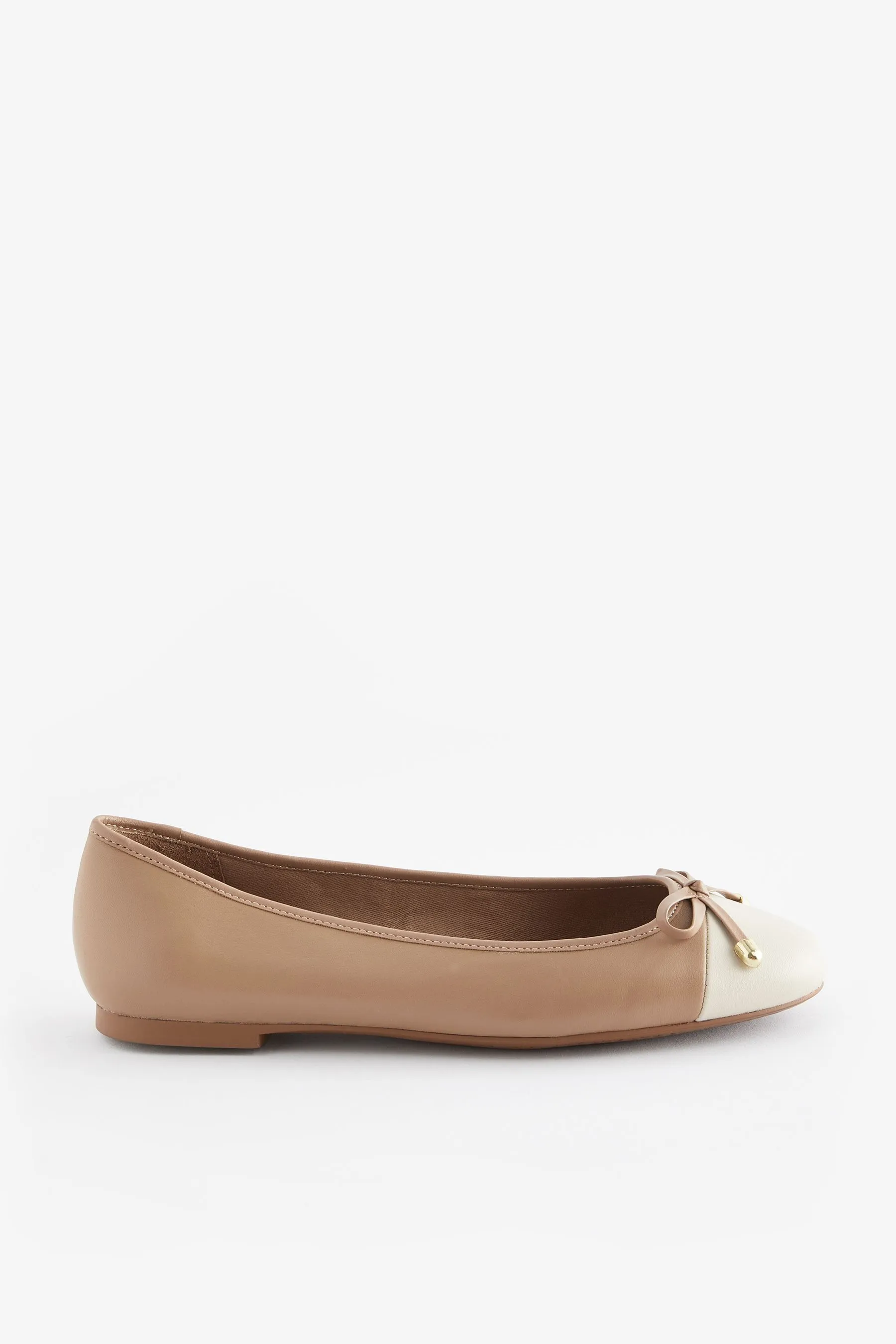 Forever Comfort® Scarpe da ballerina in pelle a punta tonda    