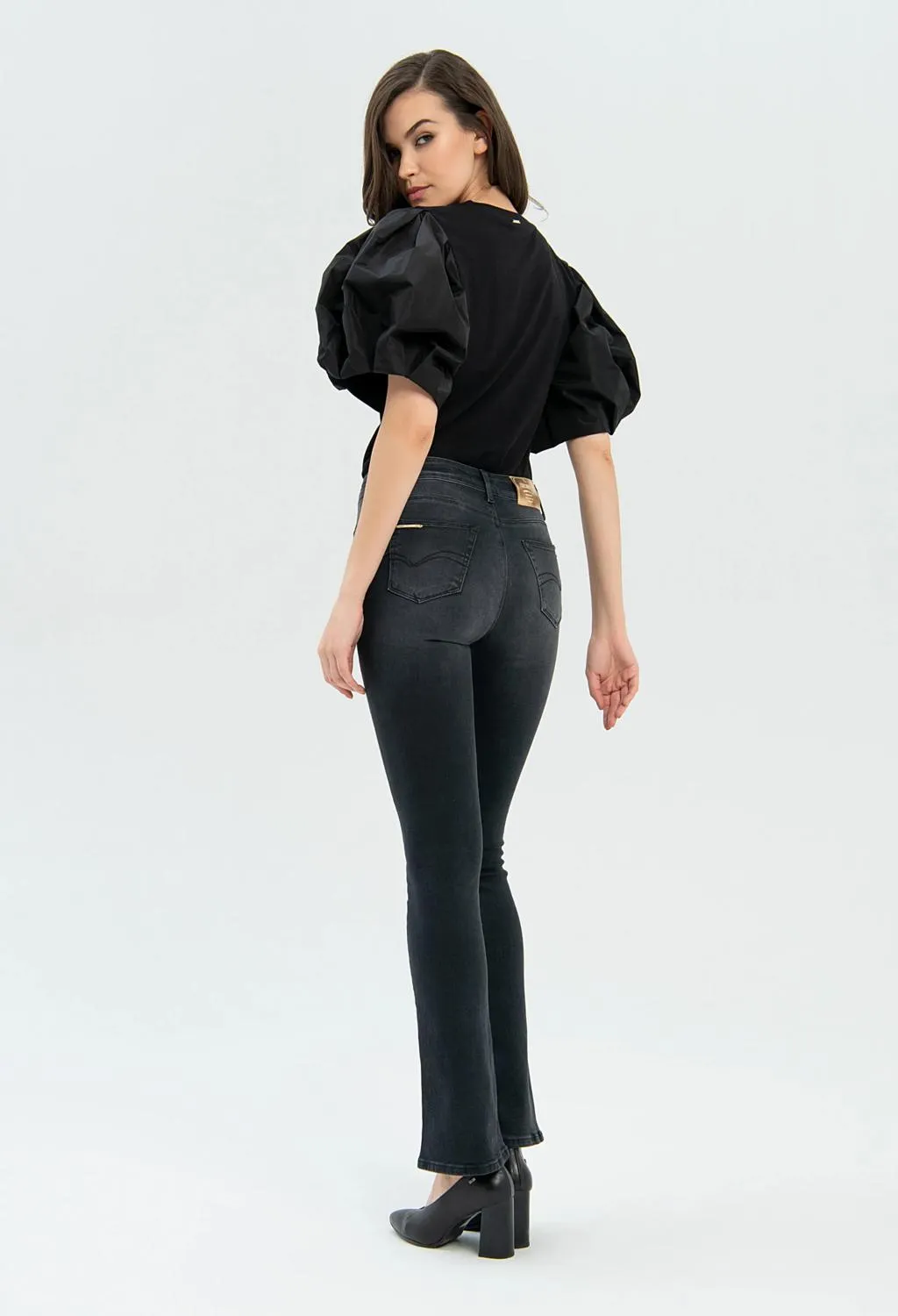 fracomina  jeans bella a zampa nero