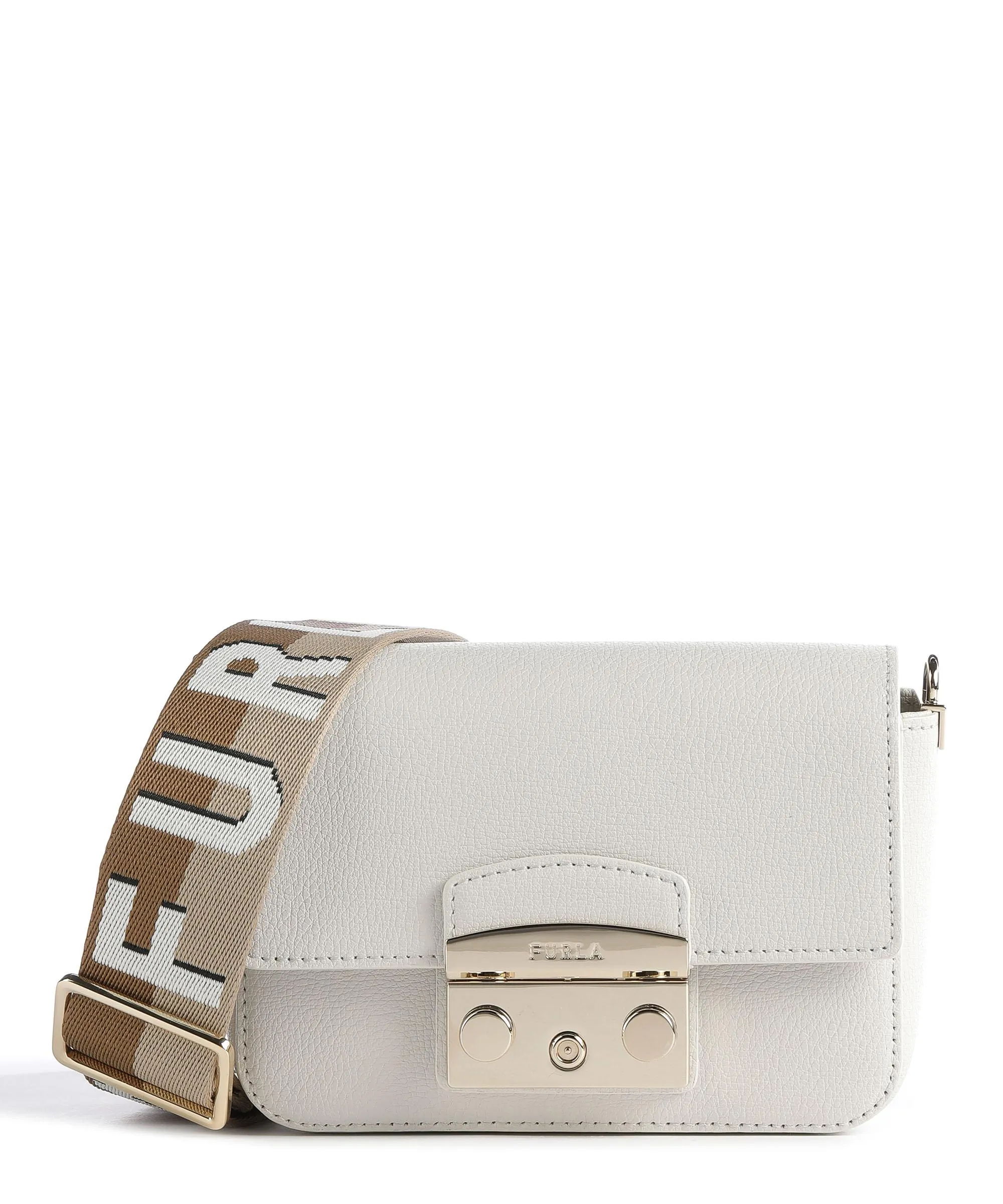  Furla Metropolis Mini Borsa a tracolla pelle granulata avorio  