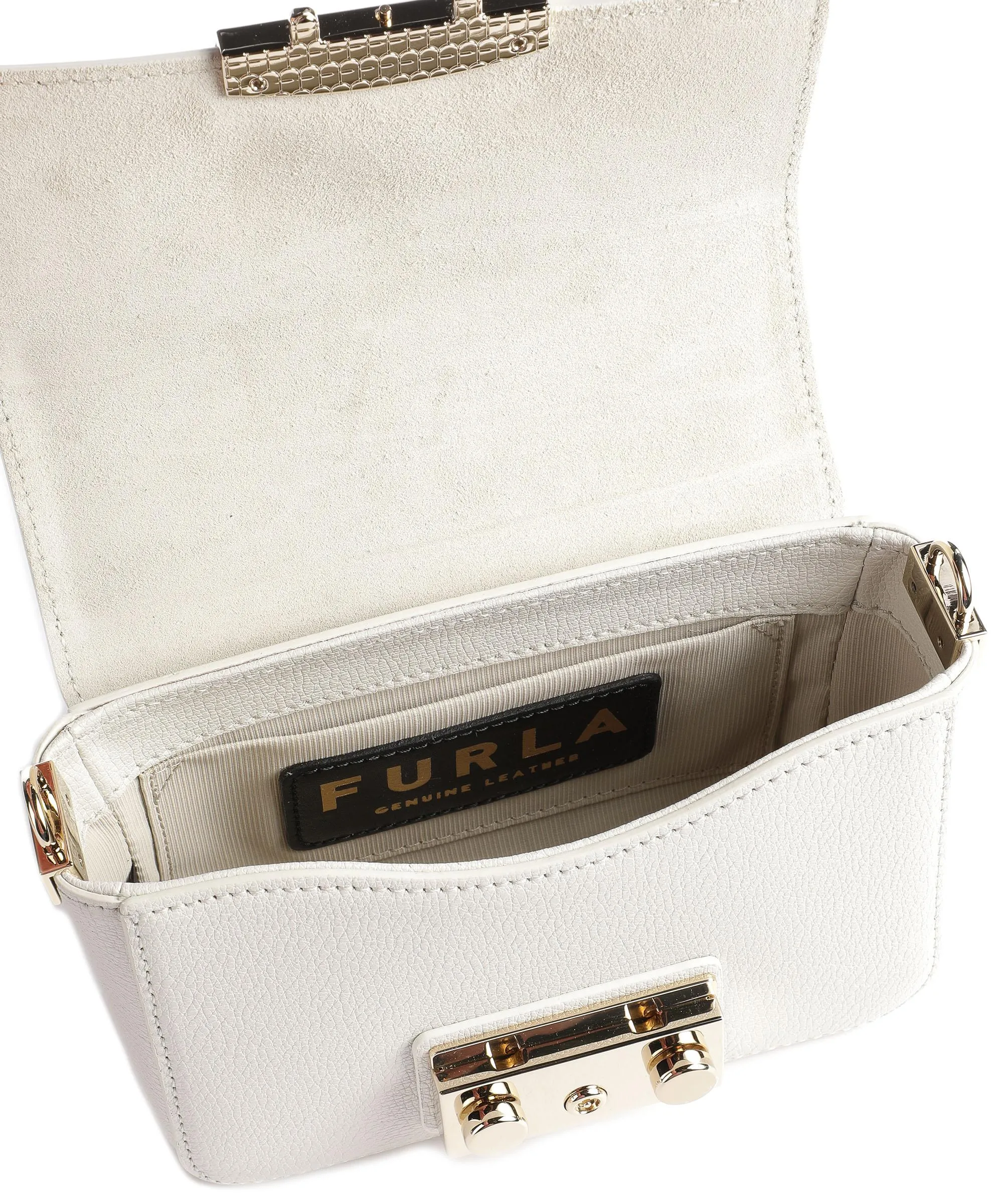  Furla Metropolis Mini Borsa a tracolla pelle granulata avorio  