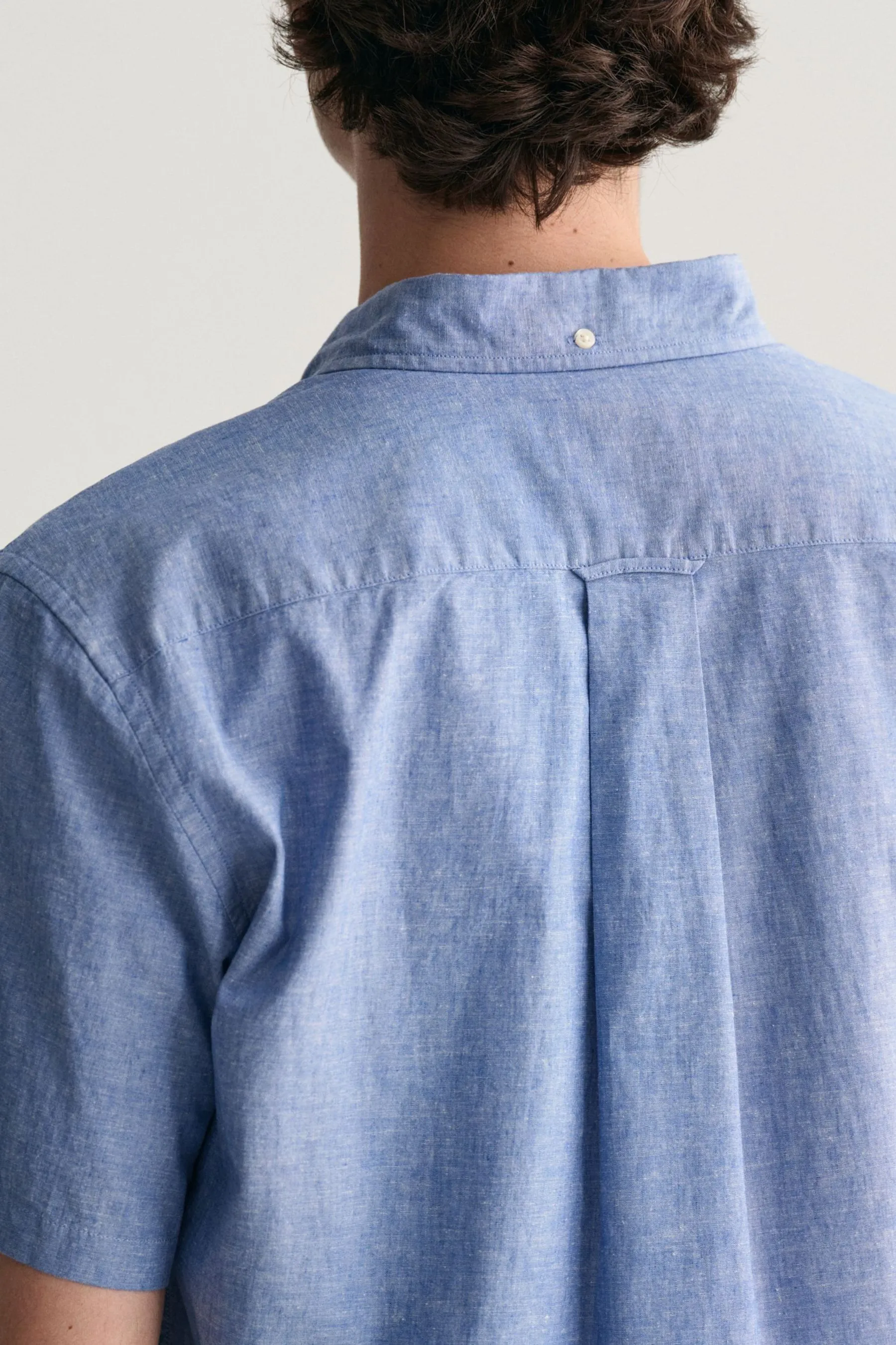 GANT regular  - Camicia in Manica corta di cotone e lino