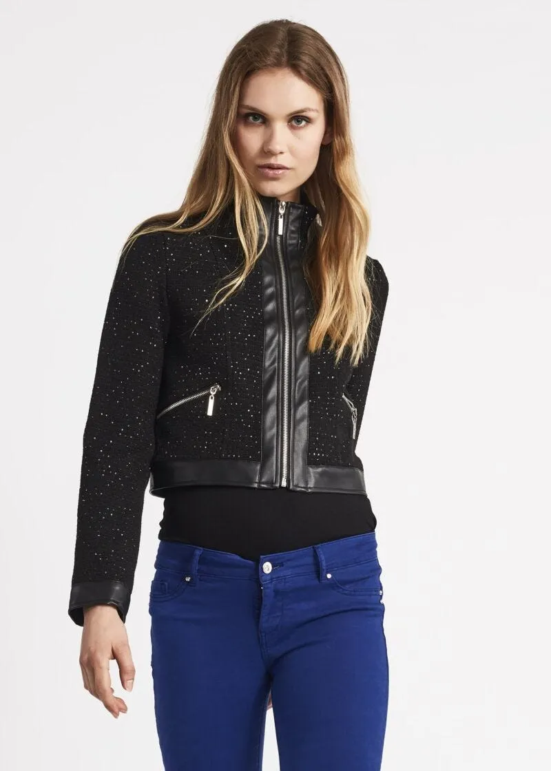 Giacca cropped con paillettes