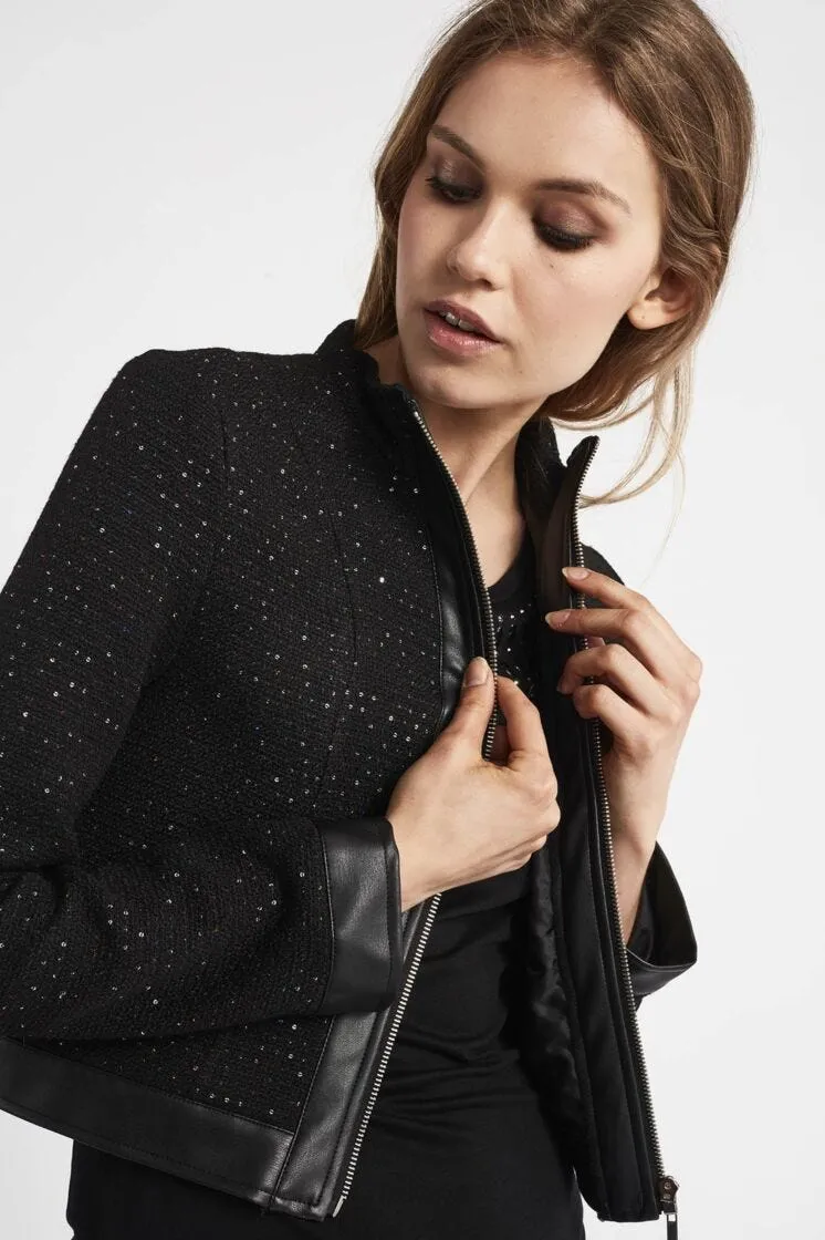 Giacca cropped con paillettes