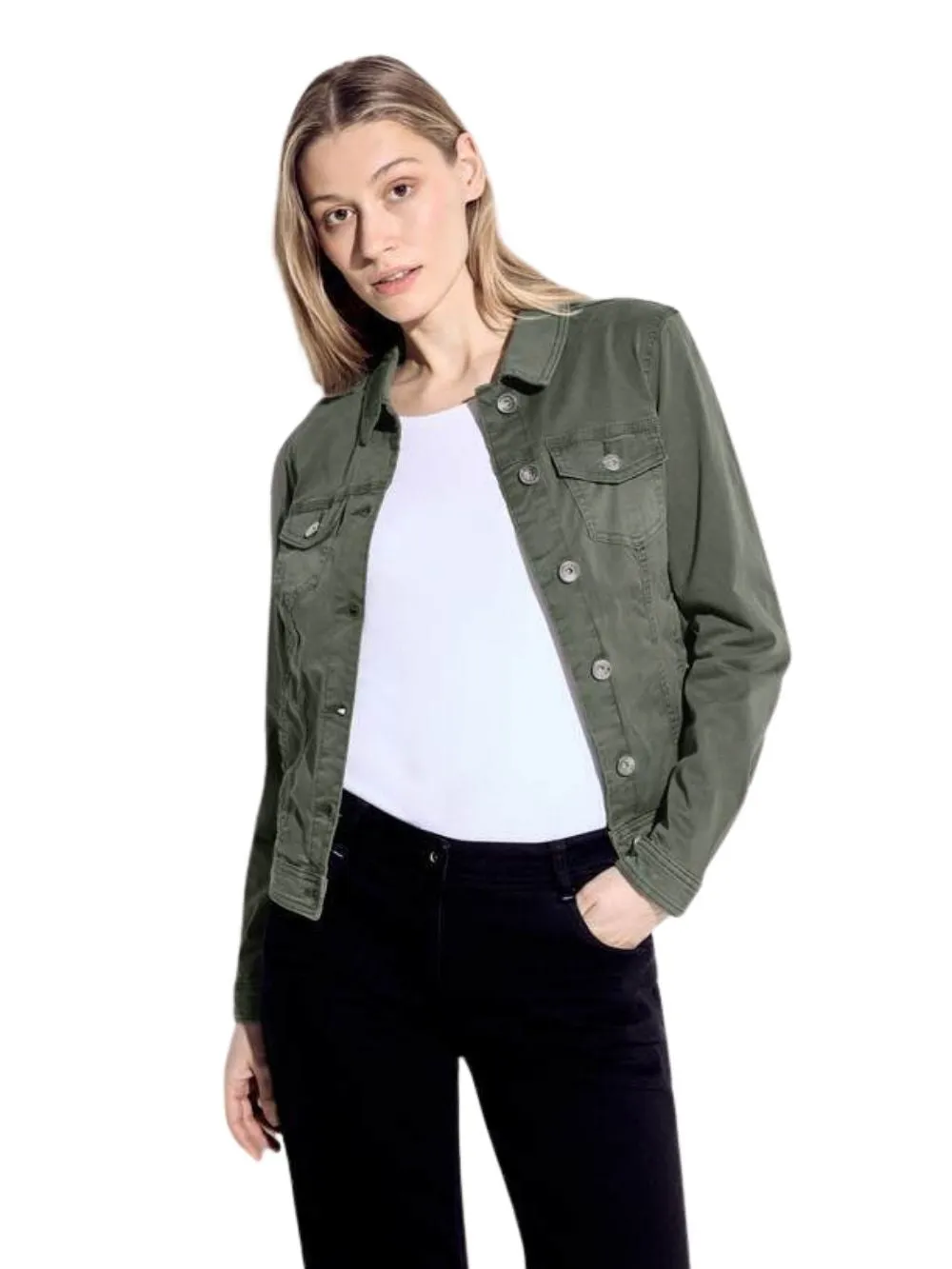 Giacca di jeans donna grigia