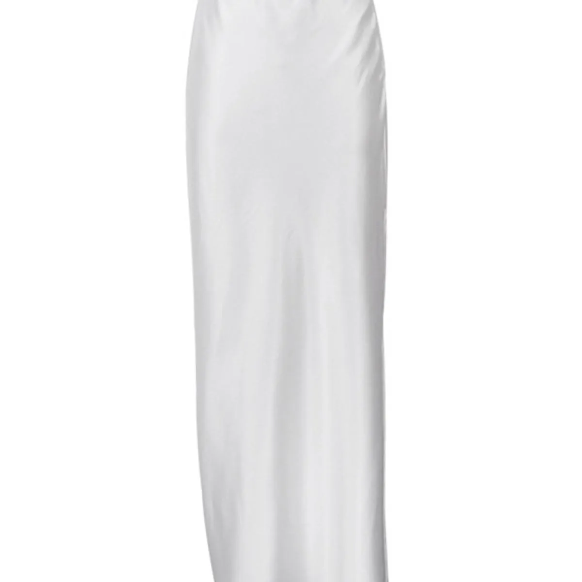 Gonna lunga a vita alta in raso bianco per donna Gonna lunga da festa sottile ed elegante con cerniera laterale Y2k Outfit