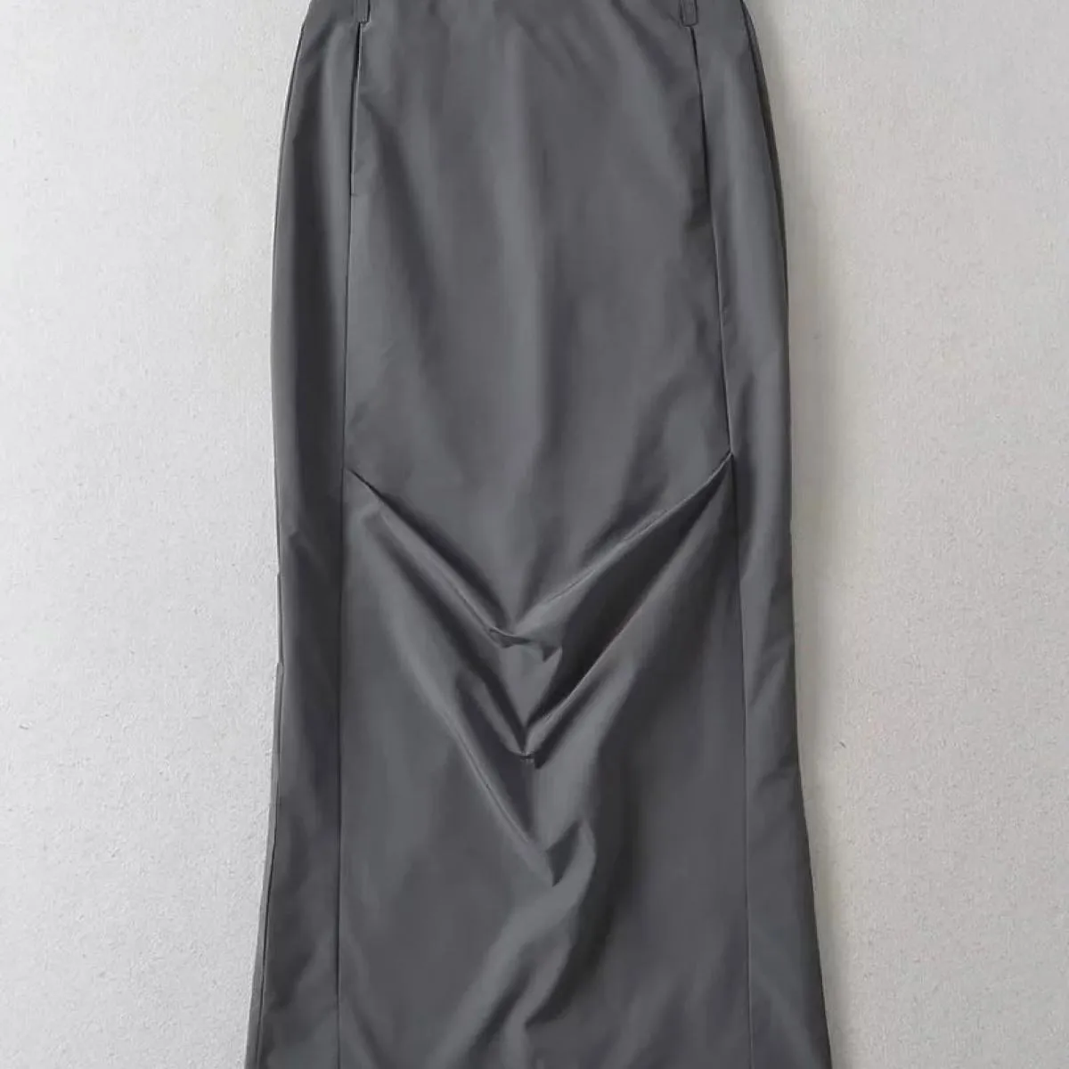 gonna lunga patchwork tinta unita a pieghe per donna Slim Casual vita alta divisa estate 2023 tasca Streetwear moda Lo