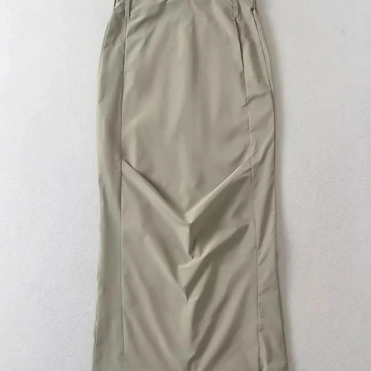 gonna lunga patchwork tinta unita a pieghe per donna Slim Casual vita alta divisa estate 2023 tasca Streetwear moda Lo