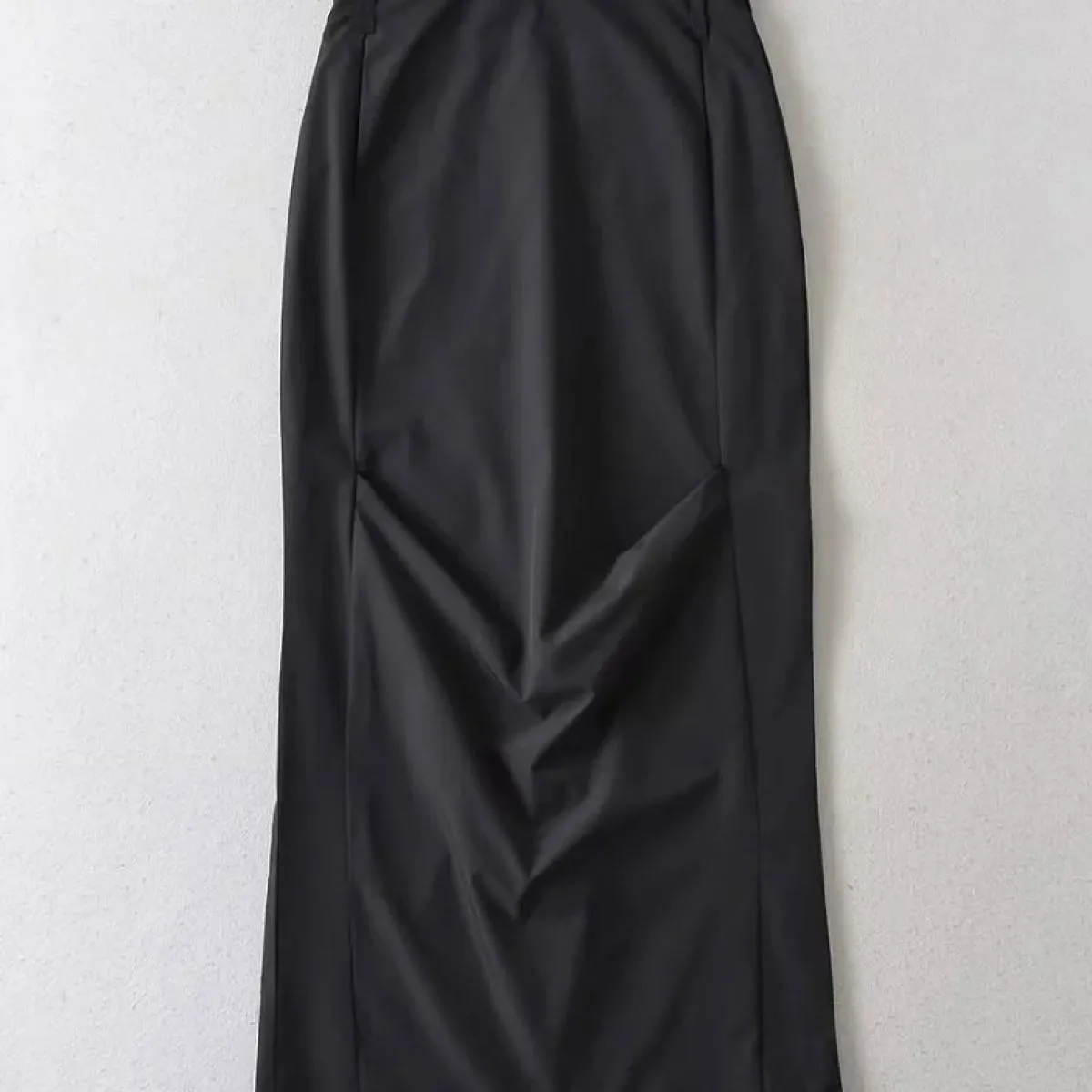 gonna lunga patchwork tinta unita a pieghe per donna Slim Casual vita alta divisa estate 2023 tasca Streetwear moda Lo