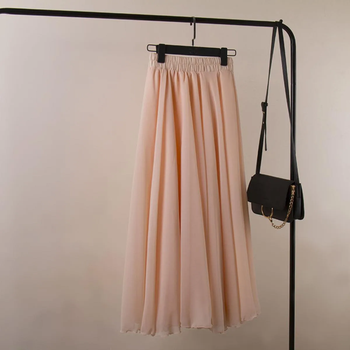 Gonne Boho in chiffon Gonna lunga in chiffon Boho con volant da donna Stile 3