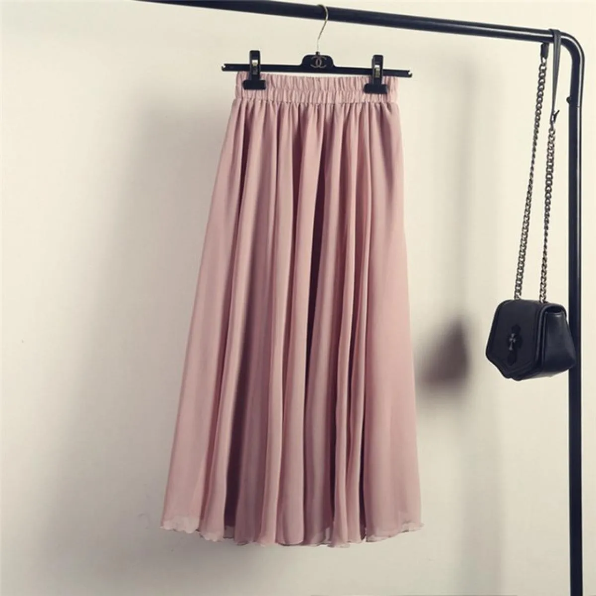 Gonne Boho in chiffon Gonna lunga in chiffon Boho con volant da donna Stile 3