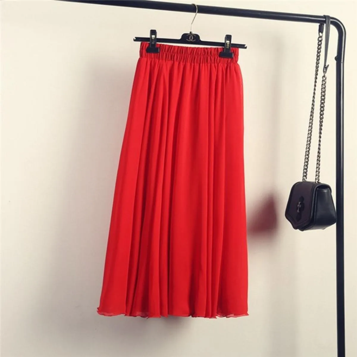 Gonne Boho in chiffon Gonna lunga in chiffon Boho con volant da donna Stile 3