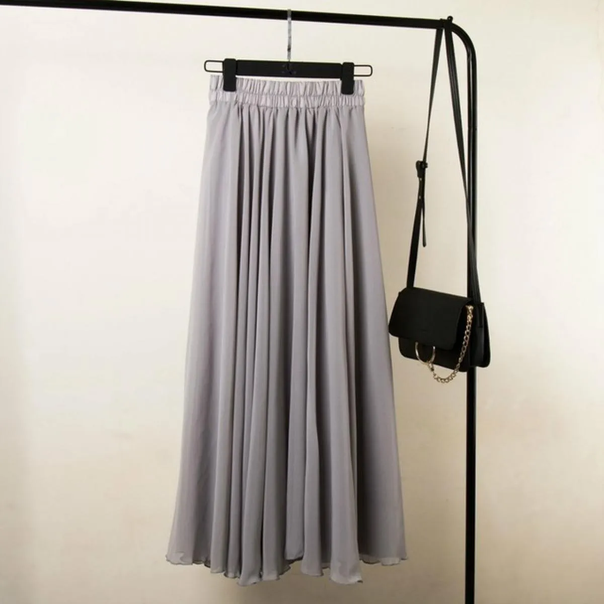 Gonne Boho in chiffon Gonna lunga in chiffon Boho con volant da donna Stile 3
