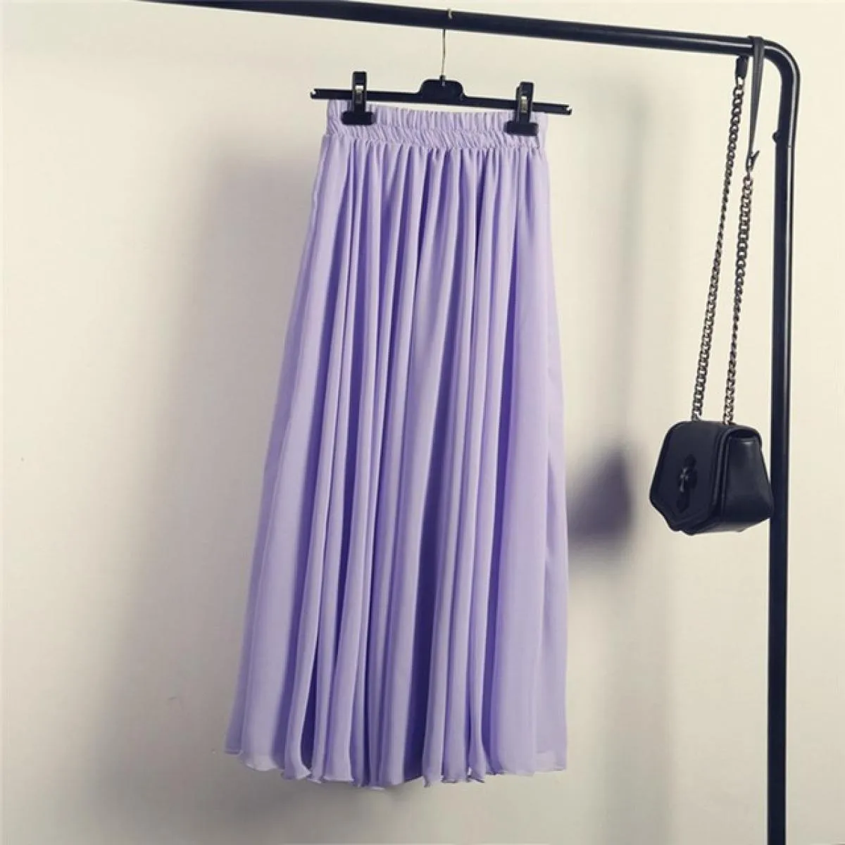 Gonne Boho in chiffon Gonna lunga in chiffon Boho con volant da donna Stile 3