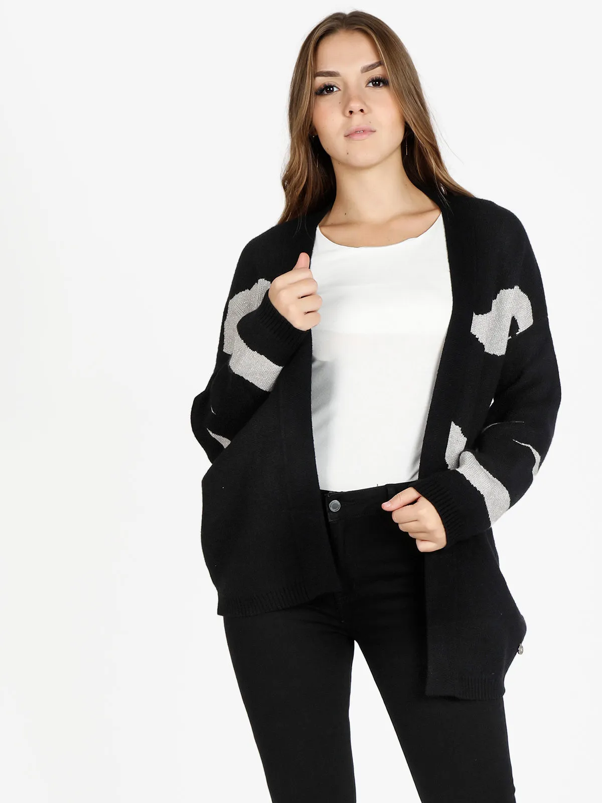 Griffai Cardigan femme tricoté avec lurex