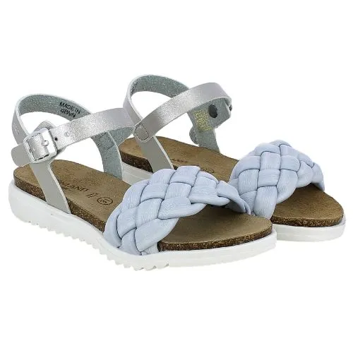 Grunland  Sandalo con intreccio glicine e argento 