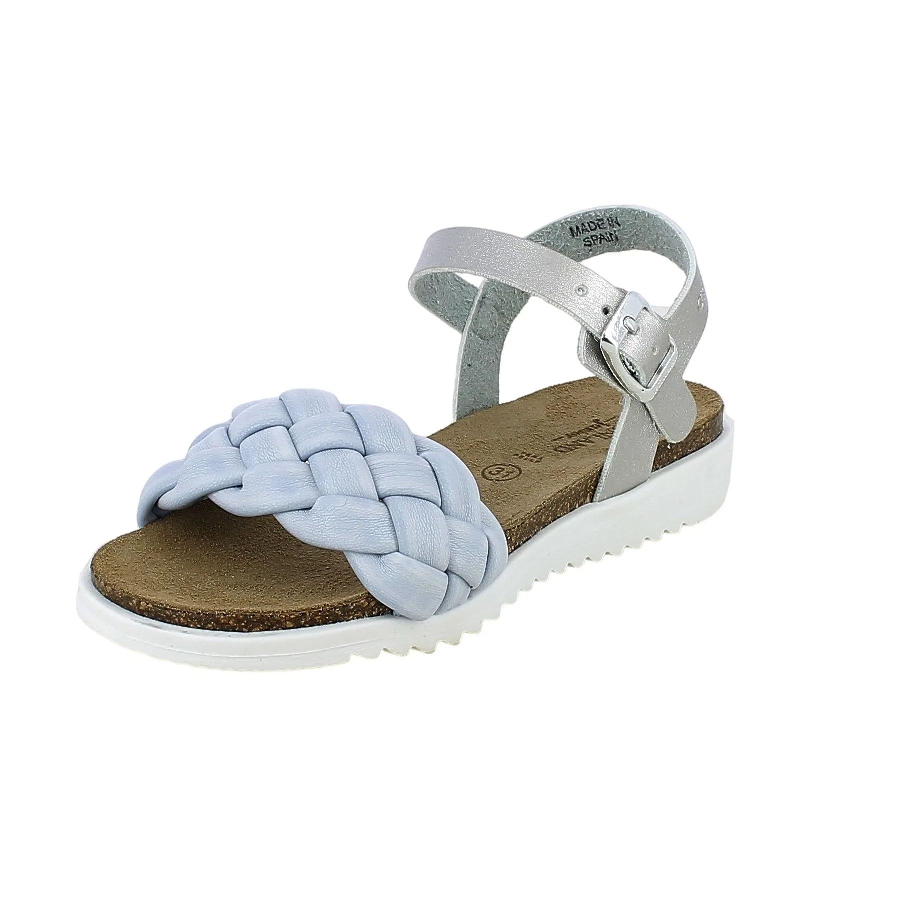 Grunland  Sandalo con intreccio glicine e argento 