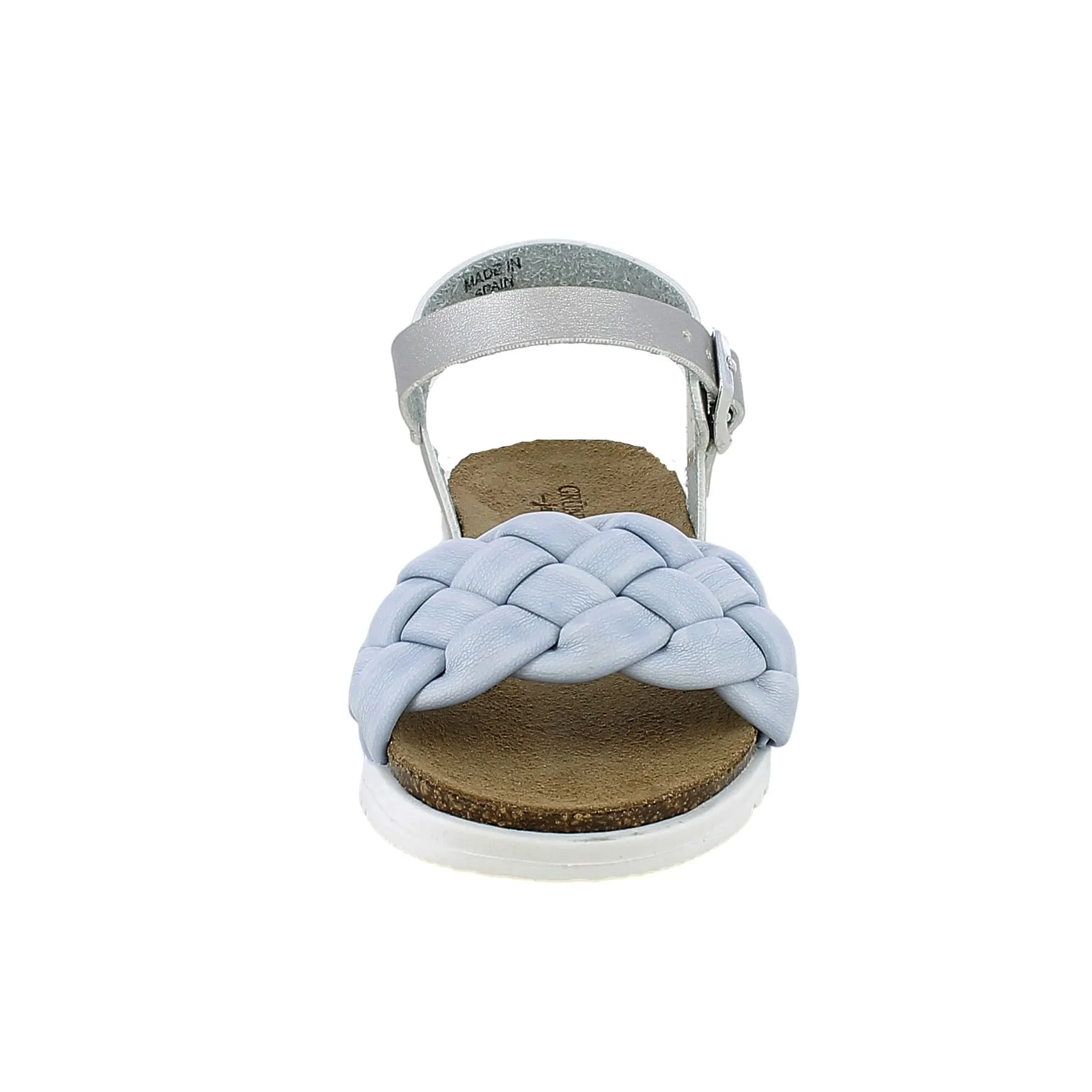 Grunland  Sandalo con intreccio glicine e argento 