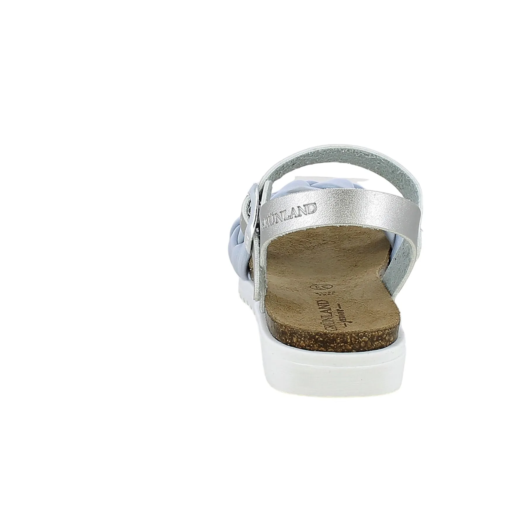 Grunland  Sandalo con intreccio glicine e argento 