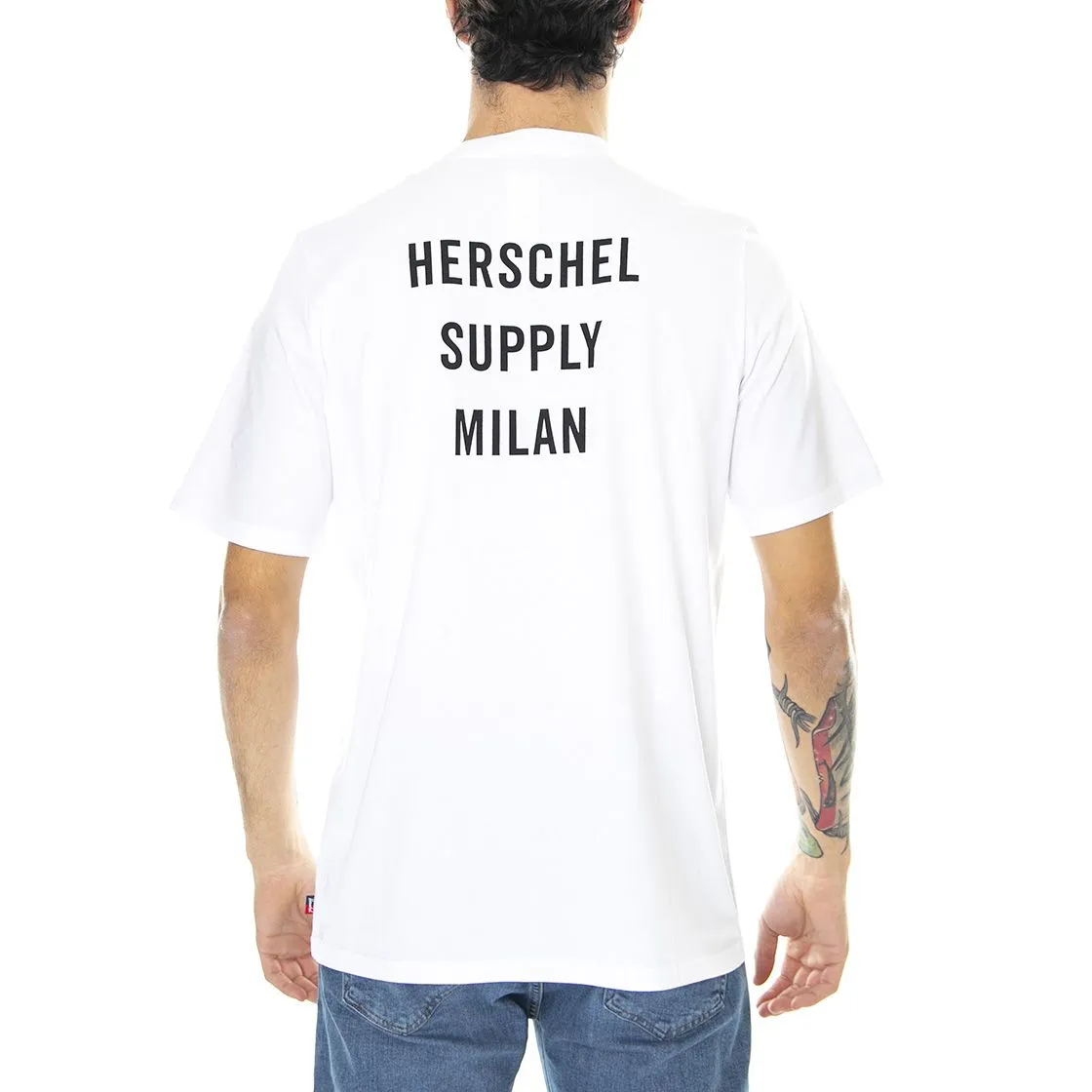 Herschel  Cotton Ex Mil Bwh - Maglietta Girocollo Uomo Bianca    