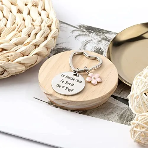 Hightopup Portachiavi cuore amicizia, idee regalo migliore amica compleanno, laurea donna speciale sorella teenager