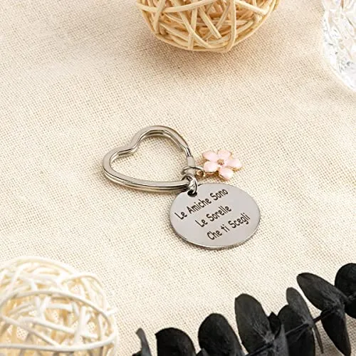 Hightopup Portachiavi cuore amicizia, idee regalo migliore amica compleanno, laurea donna speciale sorella teenager