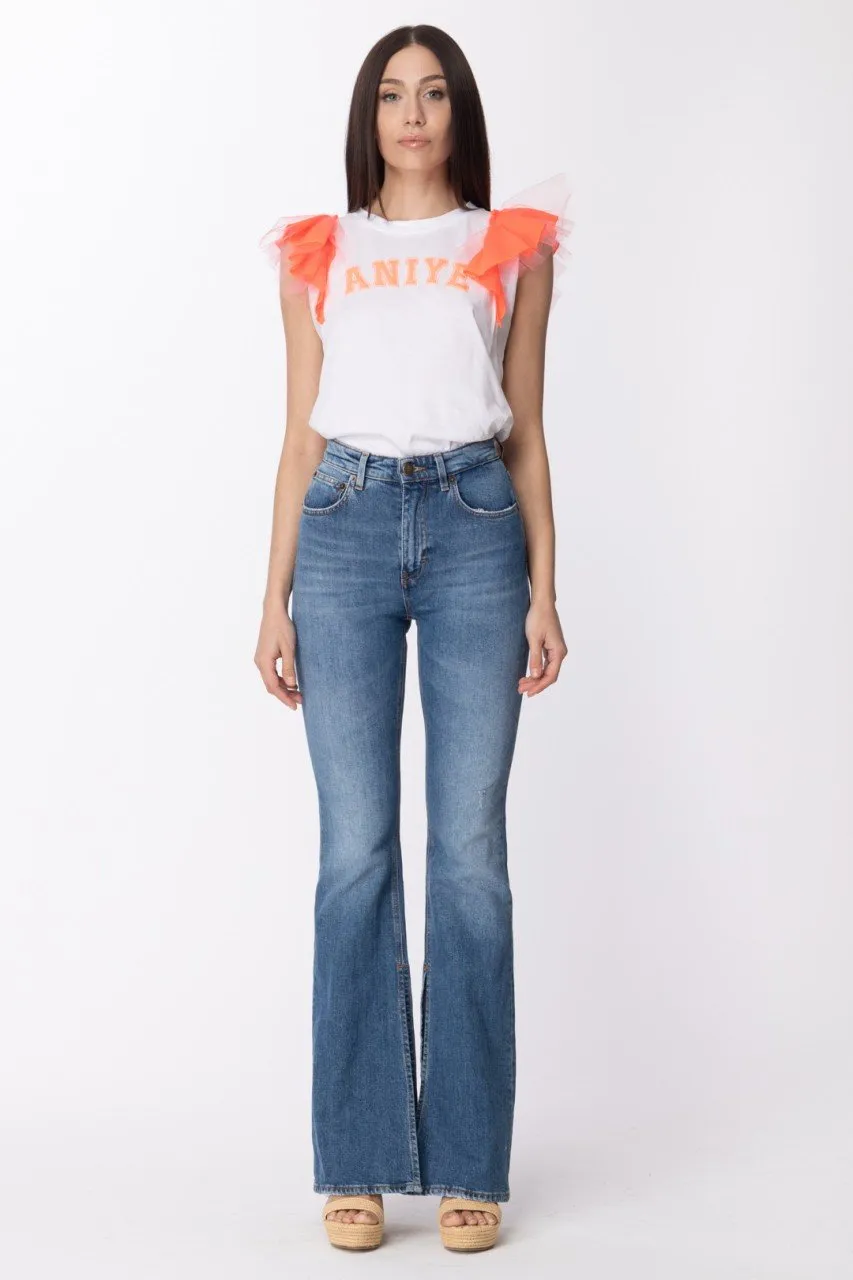 Jeans a zampa Alabama con spacco LIGHT BLUE OLD