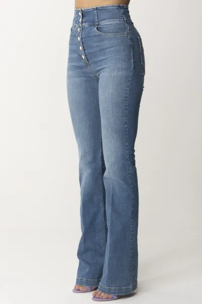 Jeans a zampa con bottoniera Blue vintage