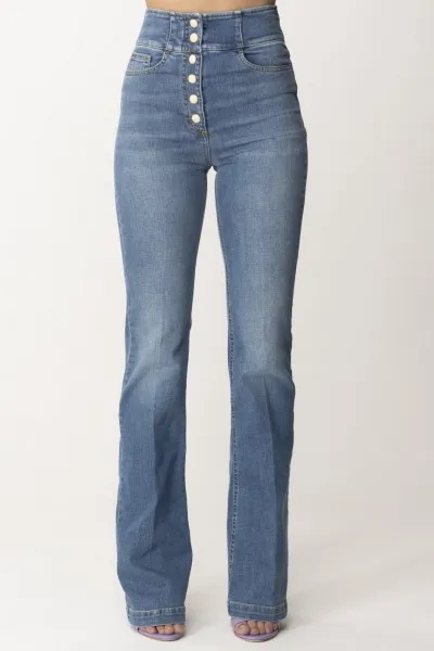 Jeans a zampa con bottoniera Blue vintage