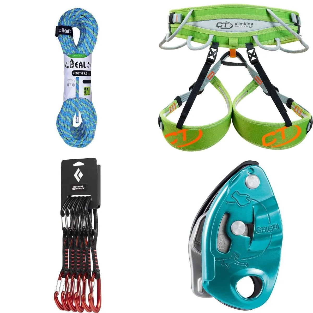 Kit arrampicata composto con corda 70 mt