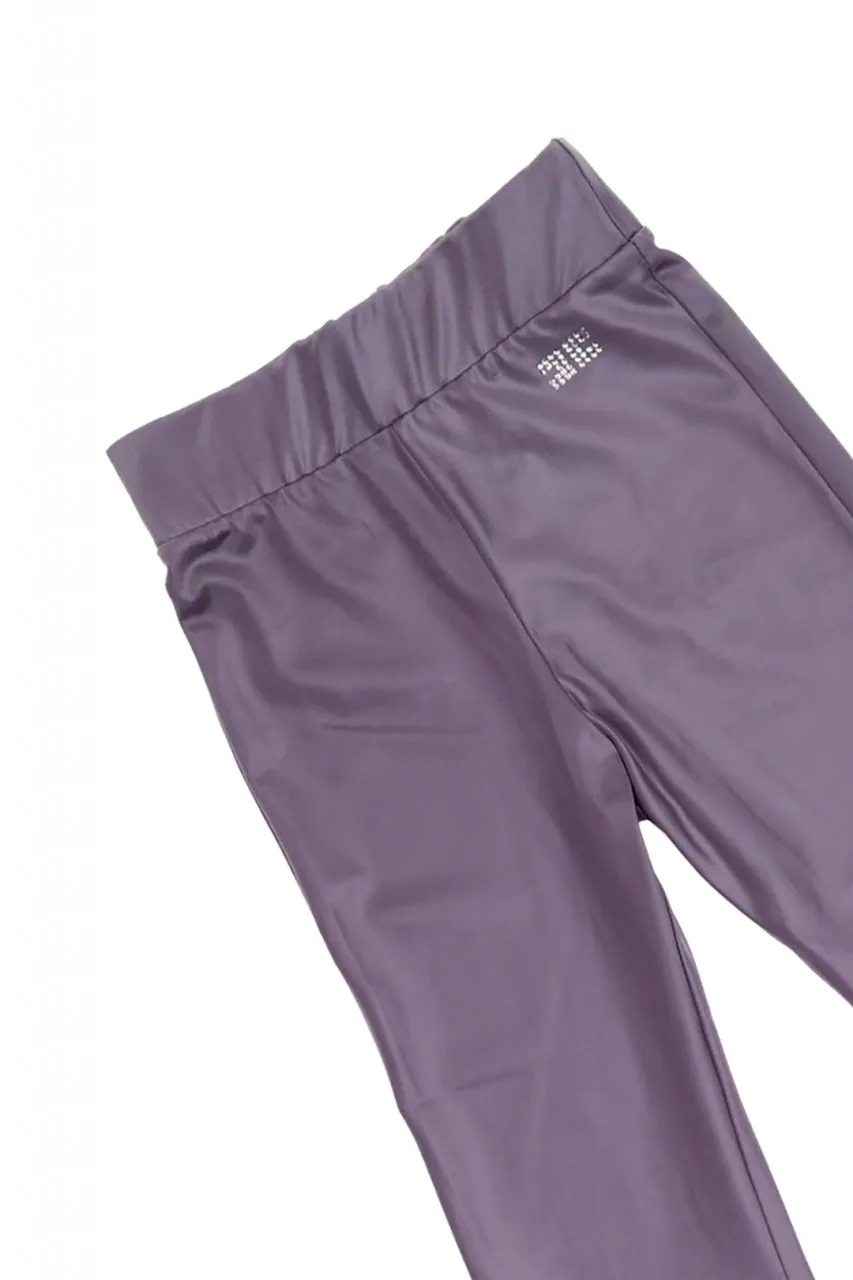 Leggings a zampa con logo in strass CANDY VIOLET