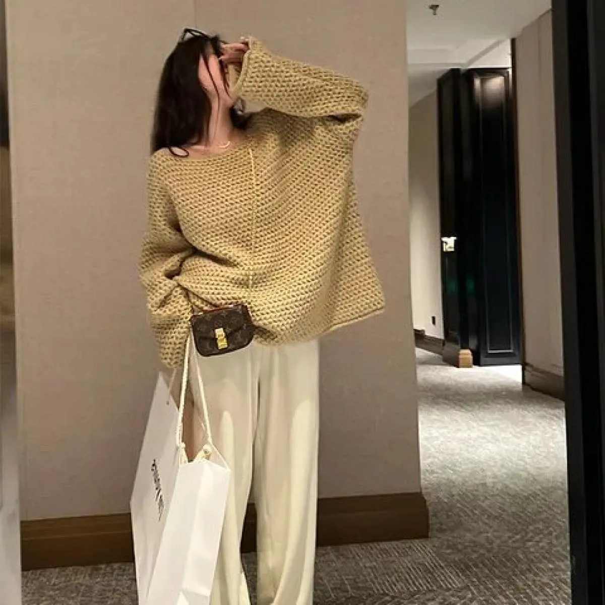 Maglione con ago spesso femminile 2023 Autunno e inverno New Wear Cappotto da donna maglione morbido allentato
